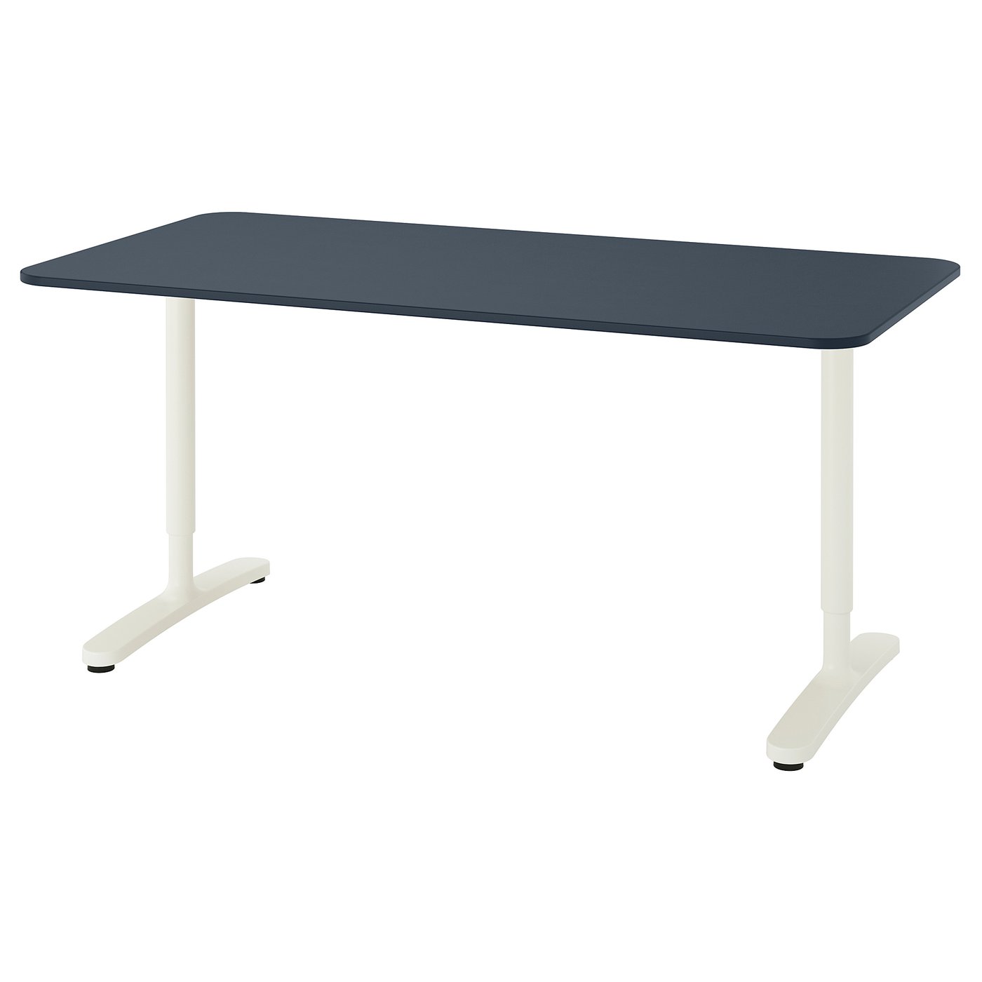 BEKANT Scrivania, linoleum blu/bianco, 160x80 cm - IKEA Svizzera