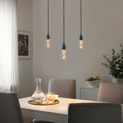 BENGTSBOL Lampada a sospensione con 3 luci, nero