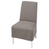 BERGMUND Sedia con fodera di lunghezza media, bianco/Nolhaga grigio/beige