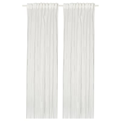 BERGNEJLIKA Tenda a rete, 2 teli, bianco/con nastro arricciatende, 145x300 cm