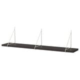 BERGSHULT / PERSHULT Mensola e staffe, marrone-nero/bianco, 120x20 cm