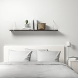 BERGSHULT / PERSHULT Mensola e staffe, marrone-nero/bianco, 120x20 cm