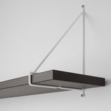 BERGSHULT / PERSHULT Mensola e staffe, marrone-nero/bianco, 120x20 cm
