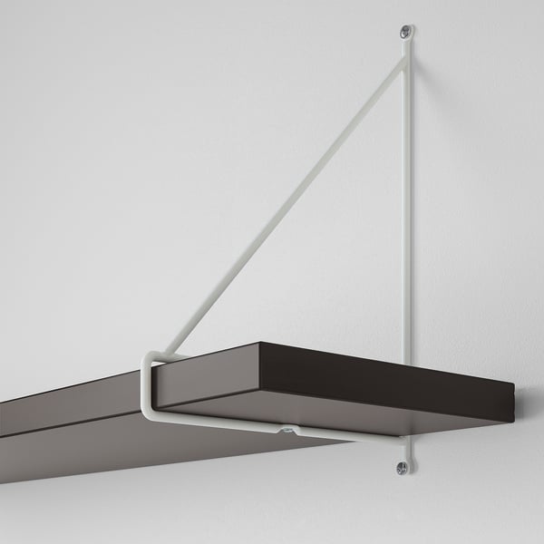 BERGSHULT / PERSHULT Mensola e staffe, marrone-nero/bianco, 80x20 cm