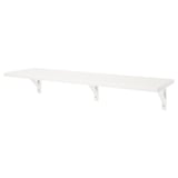 BERGSHULT / SANDSHULT Mensola e staffe, bianco/pioppo tremulo con mordente bianco, 120x30 cm