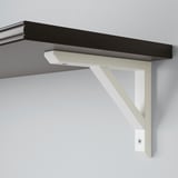 BERGSHULT / SANDSHULT Mensola e staffe, marrone-nero/pioppo tremulo con mordente bianco, 120x30 cm