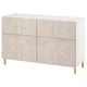 BESTÅ Combinazione + ante/cassetti, bianco Bergsviken/Ösarp/beige effetto marmo, 120x42x74 cm