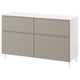 BESTÅ Combinazione + ante/cassetti, bianco Hammarsmed/Stubbarp/beige, 120x42x74 cm