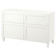 BESTÅ Combinazione + ante/cassetti, bianco/Hanviken/Stubbarp bianco, 120x42x74 cm