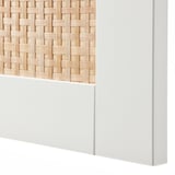 BESTÅ Combinazione + ante/cassetti, bianco Studsviken/Kabbarp/bianco pioppo intrecciato, 120x42x74 cm
