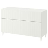 BESTÅ Combinazione + ante/cassetti, bianco/Sutterviken/Kabbarp bianco, 120x42x74 cm