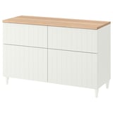 BESTÅ Combinazione + ante/cassetti, bianco/Sutterviken/Kabbarp bianco, 120x42x76 cm