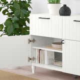 BESTÅ Combinazione + ante/cassetti, bianco/Sutterviken/Kabbarp bianco, 120x42x74 cm