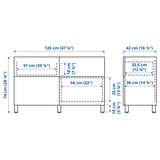 BESTÅ Combinazione + ante/cassetti, bianco/Sutterviken/Kabbarp bianco, 120x42x74 cm