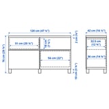 BESTÅ Combinazione + ante/cassetti, bianco/Sutterviken/Kabbarp bianco, 120x42x76 cm
