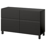 BESTÅ Combinazione + ante/cassetti, marrone-nero/Hammarsmed/Stubbarp antracite, 120x42x74 cm