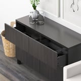 BESTÅ Combinazione + ante/cassetti, marrone-nero/Lappviken/Stubbarp marrone-nero, 120x42x74 cm