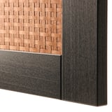 BESTÅ Combinazione + ante/cassetti, marrone-nero Studsviken/Kabbarp/marrone scuro pioppo intrecciato, 120x42x74 cm