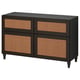BESTÅ Combinazione + ante/cassetti, marrone-nero Studsviken/Kabbarp/marrone scuro pioppo intrecciato, 120x42x74 cm