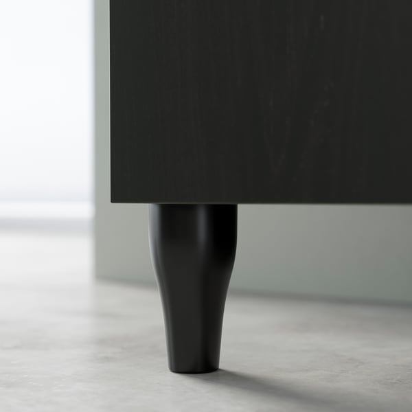 BESTÅ Combinazione + ante/cassetti, marrone-nero Studsviken/Kabbarp/marrone scuro pioppo intrecciato, 120x42x74 cm
