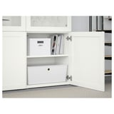 BESTÅ Combinazione con ante a vetro, bianco Hanviken/Sindvik vetro trasparente bianco, 120x42x193 cm