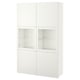 BESTÅ Combinazione con ante a vetro, bianco Lappviken/Sindvik vetro trasparente bianco, 120x42x193 cm