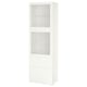 BESTÅ Combinazione con ante a vetro, bianco/Lappviken vetro trasparente bianco, 60x42x193 cm