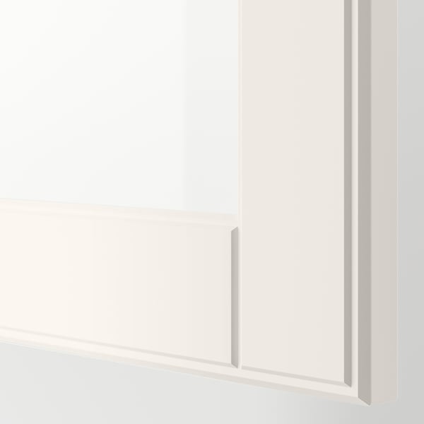 BESTÅ Combinazione con ante a vetro, bianco Smeviken/Ostvik/Kabbarp vetro trasparente bianco, 60x42x202 cm