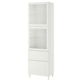 BESTÅ Combinazione con ante a vetro, bianco Smeviken/Ostvik/Kabbarp vetro trasparente bianco, 60x42x202 cm