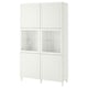 BESTÅ Combinazione con ante a vetro, bianco Smeviken/Ostvik vetro trasparente bianco, 120x42x202 cm