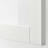 BESTÅ Combinazione con ante a vetro, bianco Sutterviken/Sindvik vetro trasparente bianco, 120x42x202 cm