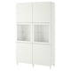 BESTÅ Combinazione con ante a vetro, bianco Sutterviken/Sindvik vetro trasparente bianco, 120x42x202 cm