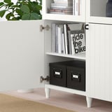 BESTÅ Combinazione con ante a vetro, bianco Sutterviken/Sindvik vetro trasparente bianco, 120x42x202 cm