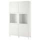 BESTÅ Combinazione con ante a vetro, bianco Valviken/Sindvik vetro trasparente bianco, 120x42x202 cm