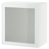 BESTÅ Combinazione di mobili da parete, bianco Glassvik/bianco/verde chiaro vetro smerigliato, 60x42x64 cm