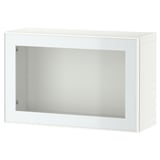 BESTÅ Combinazione di mobili da parete, bianco Glassvik/bianco/verde chiaro vetro trasparente, 60x22x38 cm