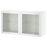 BESTÅ Combinazione di mobili da parete, bianco Glassvik/bianco/verde chiaro vetro trasparente, 120x42x64 cm