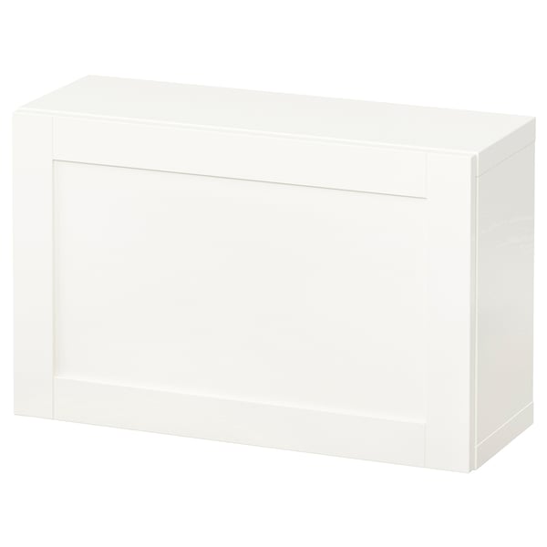 BESTÅ Combinazione di mobili da parete, bianco/Hanviken bianco, 60x22x38 cm