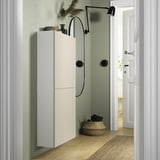 BESTÅ Combinazione di mobili da parete, bianco/Lappviken grigio chiaro/beige, 60x22x64 cm