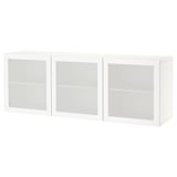 BESTÅ Combinazione di mobili da parete, bianco/Mörtviken bianco, 180x42x64 cm