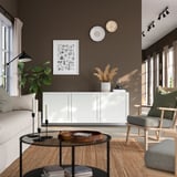 BESTÅ Combinazione di mobili da parete, bianco/Pipmakare bianco, 180x42x64 cm