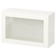 Opzione: BESTÅ Combinazione di mobili da parete, bianco/Sindvik vetro trasparente bianco, 60x22x38 cm