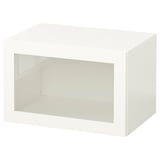 BESTÅ Combinazione di mobili da parete, bianco/Sindvik vetro trasparente bianco, 60x42x38 cm