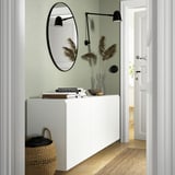 BESTÅ Combinazione di mobili da parete, bianco/Västerviken bianco, 180x42x64 cm