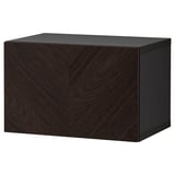 BESTÅ Combinazione di mobili da parete, marrone-nero/Hedeviken marrone scuro, 60x42x38 cm