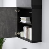 BESTÅ Combinazione di mobili da parete, marrone-nero/Kallviken grigio scuro, 60x22x64 cm