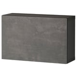 BESTÅ Combinazione di mobili da parete, marrone-nero/Kallviken grigio scuro, 60x22x38 cm