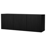 BESTÅ Combinazione di mobili da parete, marrone-nero/Lappviken marrone-nero, 180x42x64 cm