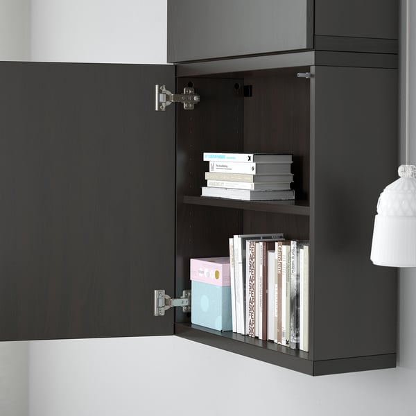 BESTÅ Combinazione di mobili da parete, marrone-nero/Lappviken marrone-nero, 60x22x64 cm