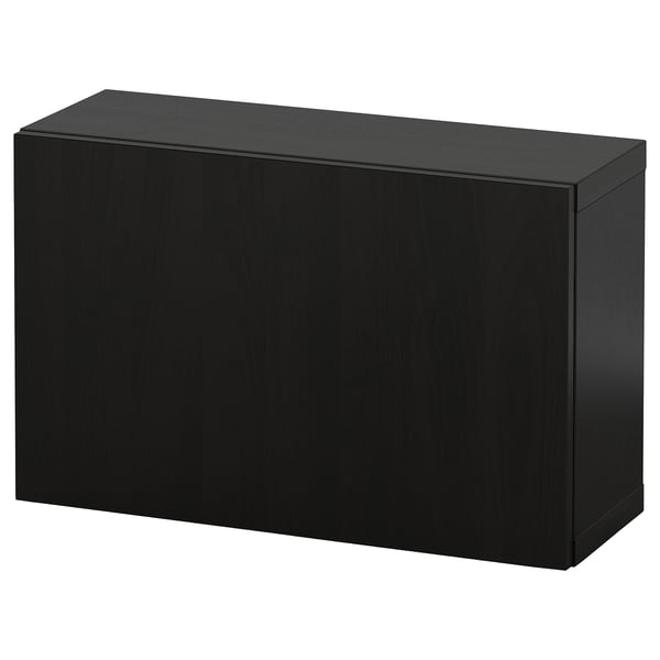 BESTÅ Combinazione di mobili da parete, marrone-nero/Lappviken marrone-nero, 60x22x38 cm